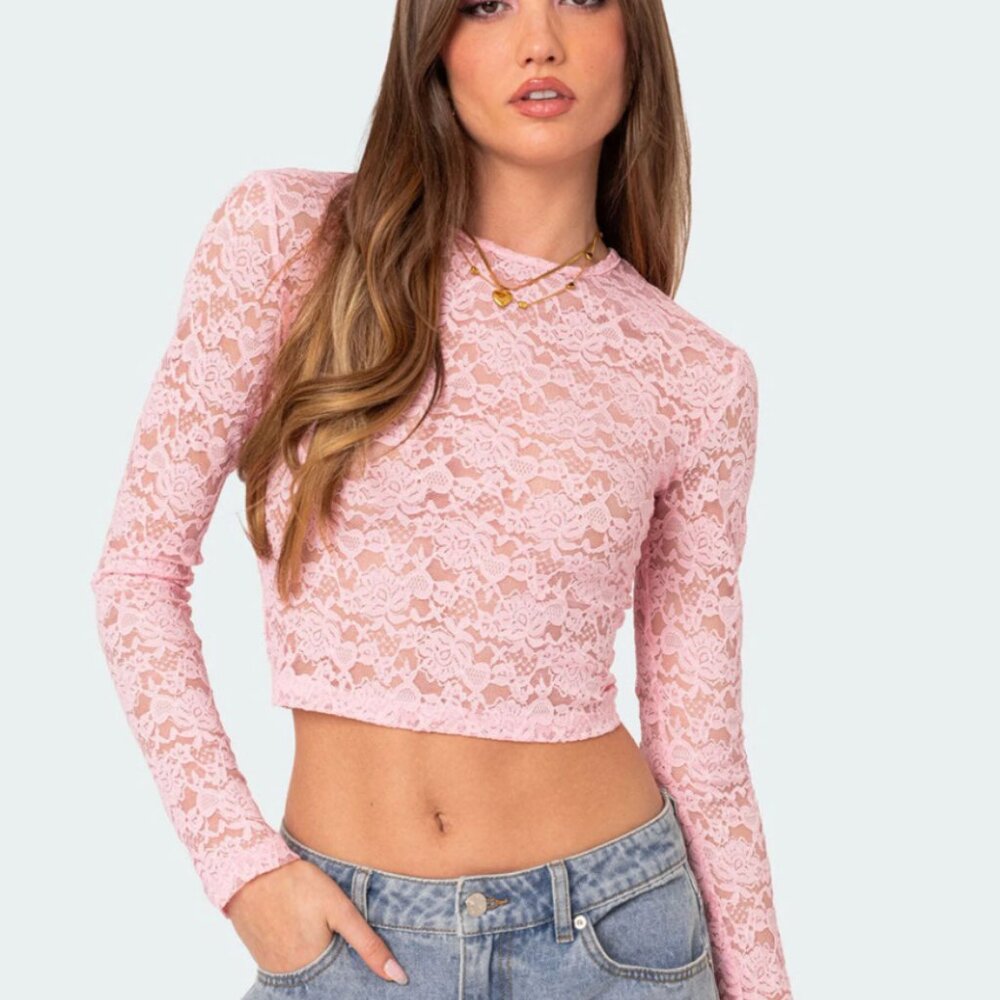 Edikited Estella Sheer Lace Top